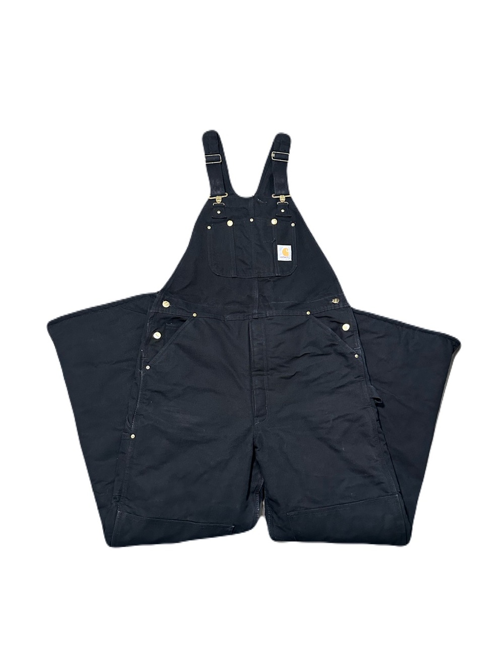 Carhartt Men's 38x34 R03 Black Arctic Quilt Lined Duck Double Knee Bib Overalls